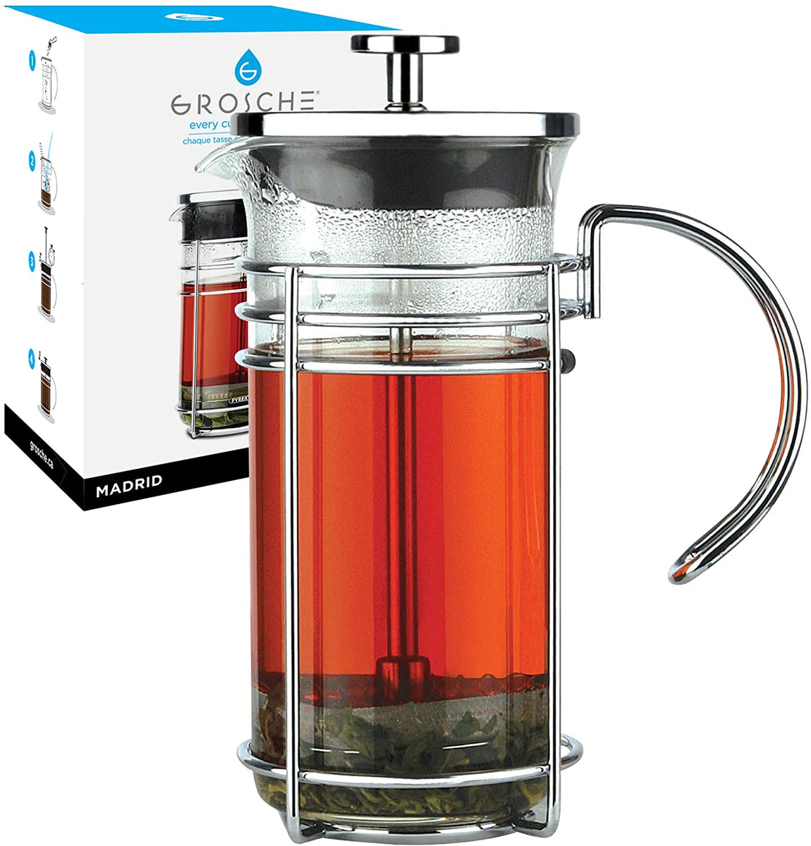 Grosche French Press - Madrid - 350ml/11.8 fl. oz/1-2 cup – Bald Head Coffee