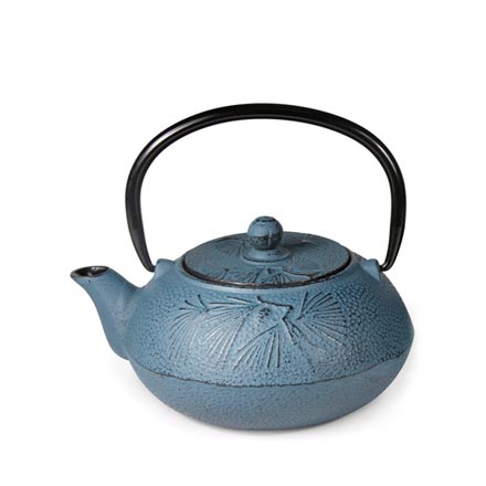 Green Cast Iron Teapot With Stainless Steel Infuser